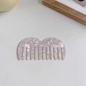Block M Shaped Hair Comb In White